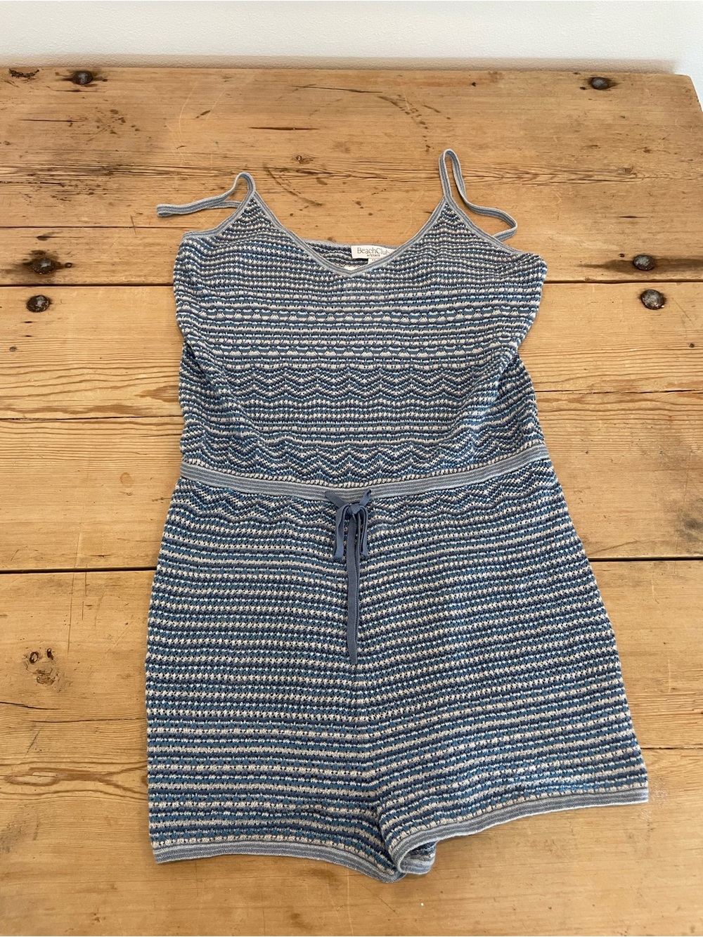 NWT intermix Beach Romper Sleeveless Medium Blue metallic